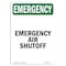 Signmission Safety Sign, OSHA EMERGENCY, 5" Height, Air Shutoff, Portrait OS-EM-D-35-V-10436 - alternate 1